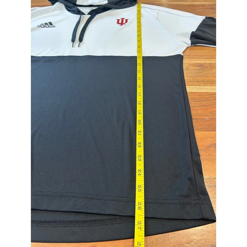 Adidas Indiana University IU Hoosiers Hoodie Mens Large Black White Colorblock